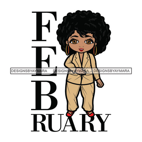 February Diva Month Year Birthday Queen Beautiful Woman Fashion Model Classy Glamour Swag SVG JPG PNG Vector Clipart Cricut Silhouette Cut Cutting