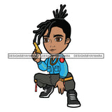 Cute Little Man Boy Cowboy Holding Pistols Toy Guns Playing Games Fashionista Swag Sneakers Cool Jogging Pants Hipster Street NY Fashion Flow SVG JPG PNG Vector Clipart Cricut Silhouette Cut Cutting