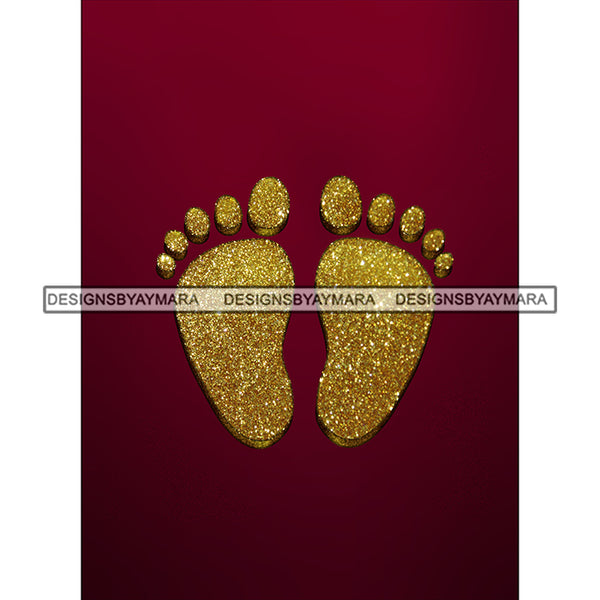 Gold Baby Feet Dripping   JPG PNG  Clipart Cricut Silhouette Cut Cutting