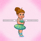 Baby Girl Princess In Green Blue Ballet Outfit JPG PNG  Clipart Cricut Silhouette Cut Cutting