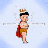 Cute Baby Prince In Gold Wearing Red Cape And Crown JPG PNG  Clipart Cricut Silhouette Cut Cutting