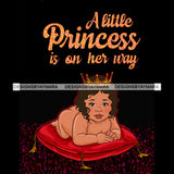 A Little Princess Is On Her Way Gold Crown On Red Pillow  JPG PNG  Clipart Cricut Silhouette Cut Cutting