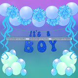 It's A Boy Graphic Balloons Banner JPG PNG  Clipart Cricut Silhouette Cut Cutting