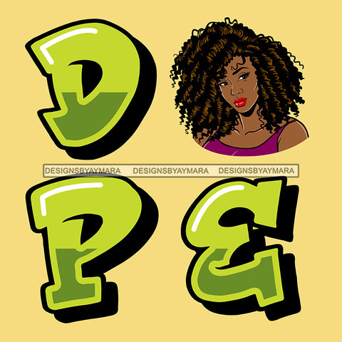 DOPE With Black Woman With Twist Hair  SVG JPG PNG Vector Clipart Cricut Silhouette Cut Cutting