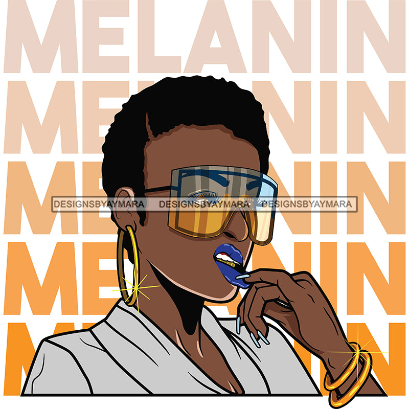 Melanin Woman with Blue Lips SVG JPG PNG Vector Clipart Cricut Silhoue ...