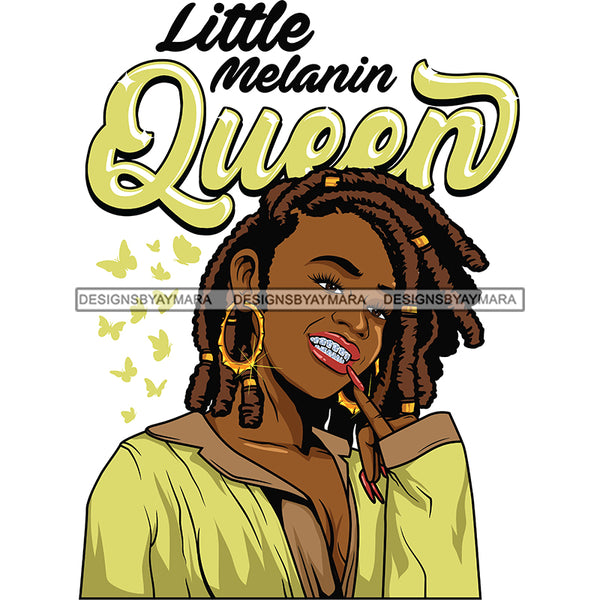 Little Melanin Queen Locs Sister Locs SVG JPG PNG Vector Clipart Cricut Silhouette Cut Cutting1