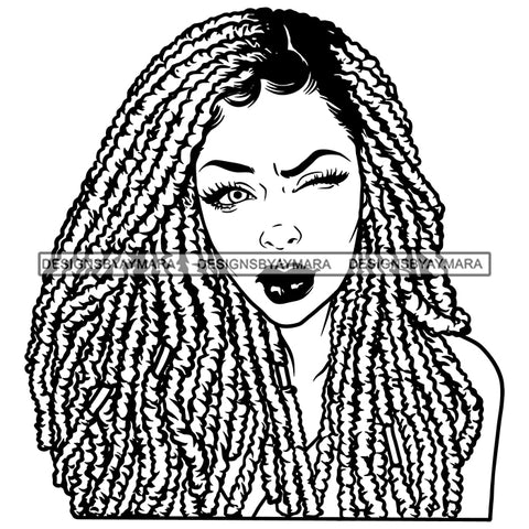 Woman Melanin Nubian Dreads Locs Hairstyle Black Girl Magic Dreadlocks SVG JPG PNG Vector Clipart Cricut Silhouette Cut Cutting