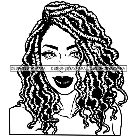 Woman Dreadlocks Locs Dreads Hairstyle Sisterlocks Melanin Nubian Black Girl Magic SVG JPG PNG Vector Clipart Cricut Silhouette Cut Cutting