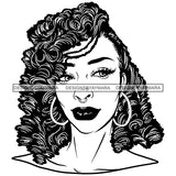 Sisterlocks Hairstyle Melanin Woman Dreads Locs Nubian Hairstyle Black Girl Magic B/W SVG JPG PNG Vector Clipart Cricut Silhouette Cut Cutting