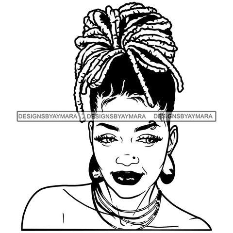 Woman Dreads Locks Sisterlocks Hairstyle Melanin Nubian Hairstyle Black Girl Magic SVG JPG PNG Vector Clipart Cricut Silhouette Cut Cutting