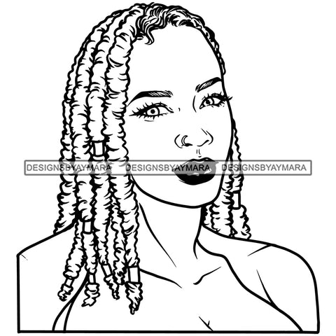 Woman Dreads Locks Sisterlocks Hairstyle Melanin Nubian Dreadlocks Black Girl Magic SVG JPG PNG Vector Clipart Cricut Silhouette Cut Cutting