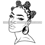 Bantu Knots Hairstyle Braids Melanin Nubian Black Girl Magic SVG JPG PNG Vector Clipart Cricut Silhouette Cut Cutting