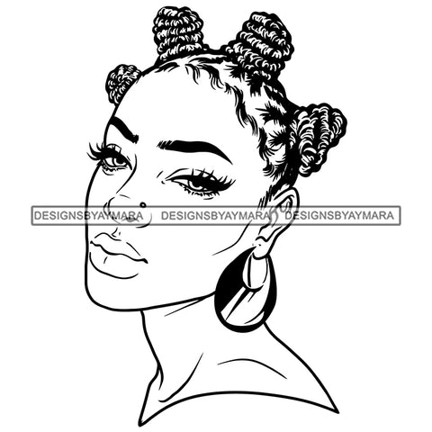 Bantu Knots Hairstyle Braids Melanin Nubian Black Girl Magic SVG JPG PNG Vector Clipart Cricut Silhouette Cut Cutting