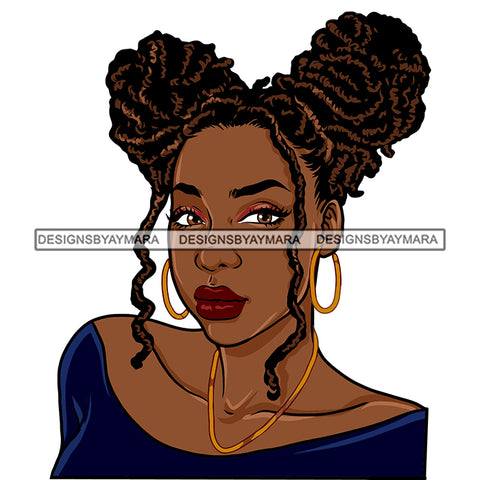 Woman Dreads Locs Sisterlocks Hairstyle Ponytails Melanin Nubian Black Girl Magic SVG JPG PNG Vector Clipart Cricut Silhouette Cut Cutting