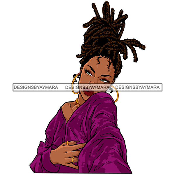 Woman Dreads Locs Sisterlocks Hairstyle Melanin Nubian Hairstyle Black Girl Magic SVG JPG PNG Vector Clipart Cricut Silhouette Cut Cutting