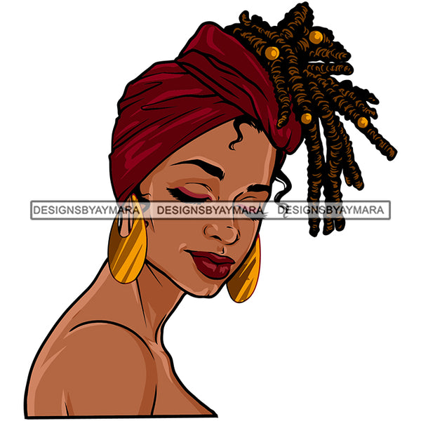 Woman Dreads Locs Locks Bun Sisterlocks Hairstyle Head Wrap Melanin Nubian Hairstyle Black Girl Magic SVG JPG PNG Vector Clipart Cricut Silhouette Cut Cutting