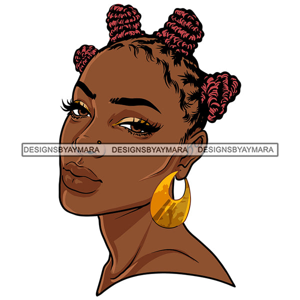 Bantu Knots Hairstyle Braids Melanin Nubian Black Girl Magic SVG JPG PNG Vector Clipart Cricut Silhouette Cut Cutting