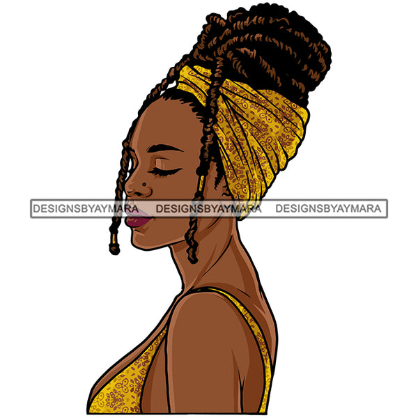 Woman Dreads Locs Locks Bun Sisterlocks Hairstyle Head Wrap Melanin Nubian Black Girl Magic Headband SVG JPG PNG Vector Clipart Cricut Silhouette Cut Cutting