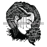 Black Diva Goddess Motivational Hair Quotes Professional Dripping Splash B/W SVG JPG PNG Vector Clipart Cricut Silhouette Cut Cutting