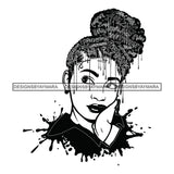 Black Diva Goddess Wise Motivational Hair Quotes Dripping Splash B/W SVG JPG PNG Vector Clipart Cricut Silhouette Cut Cutting