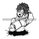 Black Diva Goddess Motivational Hair Quotes Achiever Dripping Splash B/W SVG JPG PNG Vector Clipart Cricut Silhouette Cut Cutting
