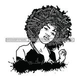 Black Diva Goddess Motivational Hair Quotes Educated Dripping Splash B/W SVG JPG PNG Vector Clipart Cricut Silhouette Cut Cutting
