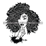 Black Diva Goddess Motivational Hair Quotes Bright Dripping Splash B/W SVG JPG PNG Vector Clipart Cricut Silhouette Cut Cutting