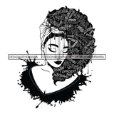 Black Diva Goddess Motivational Hair Quotes Confident Dripping Splash B/W SVG JPG PNG Vector Clipart Cricut Silhouette Cut Cutting