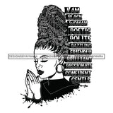 Black Diva Goddess Motivational Hair Quotes I Am Honest Dripping Splash Earrings B/W SVG JPG PNG Vector Clipart Cricut Silhouette Cut Cutting