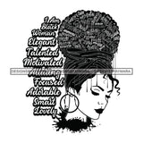 Black Diva Goddess Motivational Hair Quotes I Am Beautiful Dripping Splash Earrings B/W SVG JPG PNG Vector Clipart Cricut Silhouette Cut Cutting