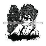 Black Diva Goddess Motivational Hair Quotes I Am Hard Worker Dripping Splash B/W SVG JPG PNG Vector Clipart Cricut Silhouette Cut Cutting