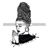 Black Diva Goddess Honest Motivational Hair Quotes Dripping Splash Hoop Earrings B/W SVG JPG PNG Vector Clipart Cricut Silhouette Cut Cutting