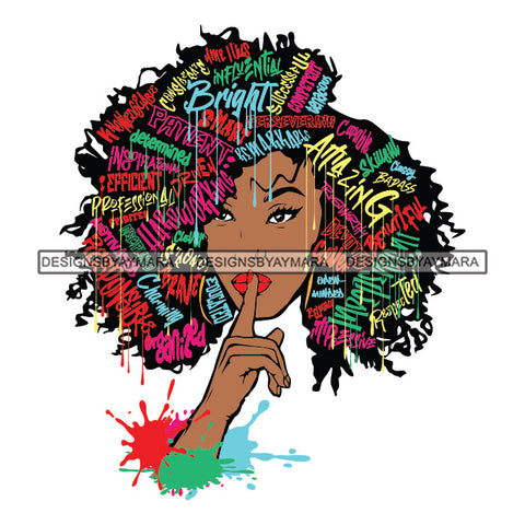 Black Diva Goddess Motivational Hair Quotes Bright Dripping Splash SVG JPG PNG Vector Clipart Cricut Silhouette Cut Cutting