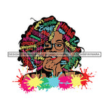 Black Diva Goddess Motivational Hair Quotes Worthy Dripping Splash Wearing Glasses SVG JPG PNG Vector Clipart Cricut Silhouette Cut Cutting