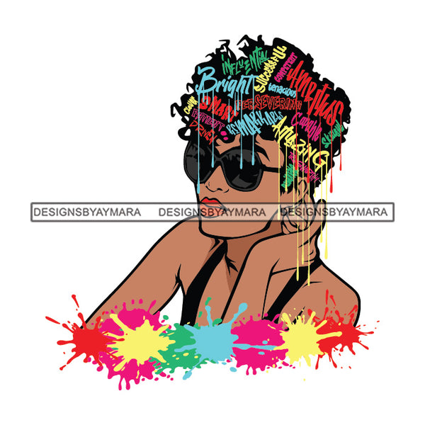 Black Diva Goddess Motivational Hair Quotes Hard Worker Dripping Splash SVG JPG PNG Vector Clipart Cricut Silhouette Cut Cutting