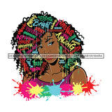 Black Diva Goddess Motivational Hair Quotes Strong Dripping Splash SVG JPG PNG Vector Clipart Cricut Silhouette Cut Cutting