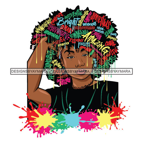 Black Diva Goddess Motivational Hair Quotes Talented Dripping Splash SVG JPG PNG Vector Clipart Cricut Silhouette Cut Cutting