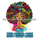 Black Diva Goddess Motivational Hair Quotes I Am Blessed Dripping Splash SVG JPG PNG Vector Clipart Cricut Silhouette Cut Cutting