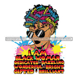 Black Diva Goddess Motivational Hair Quotes I Am Peaceful Dripping Splash SVG JPG PNG Vector Clipart Cricut Silhouette Cut Cutting