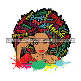 Black Diva Goddess Smart Motivational Hair Quotes Dripping Splash SVG JPG PNG Vector Clipart Cricut Silhouette Cut Cutting