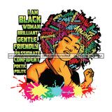 Black Diva Goddess Motivational Hair Quotes I Am Educated Dripping Splash SVG JPG PNG Vector Clipart Cricut Silhouette Cut Cutting