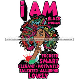 Black Diva Goddess Motivational Hair Quotes I Am Bright Dripping Splash SVG JPG PNG Vector Clipart Cricut Silhouette Cut Cutting