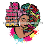 Black Diva Goddess Motivational Hair Quotes I Am Confident Dripping Splash SVG JPG PNG Vector Clipart Cricut Silhouette Cut Cutting