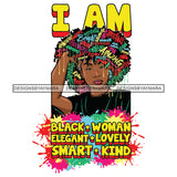 Black Diva Goddess Motivational Hair Quotes I Am Talented Dripping Splash SVG JPG PNG Vector Clipart Cricut Silhouette Cut Cutting