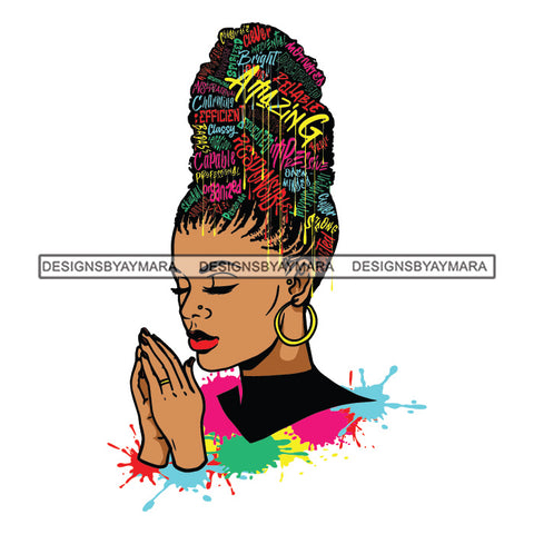 Black Diva Goddess Honest Motivational Hair Quotes Dripping Splash Hoop Earrings SVG JPG PNG Vector Clipart Cricut Silhouette Cut Cutting