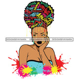 Black Diva Goddess Friendly Motivational Hair Quotes Dripping Splash SVG JPG PNG Vector Clipart Cricut Silhouette Cut Cutting