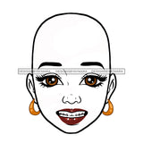 Bald Transparent Black Woman Head Eyes Open Wide Smiling Teeth   JPG  PNG Clipart Cricut Silhouette Cut Cutting