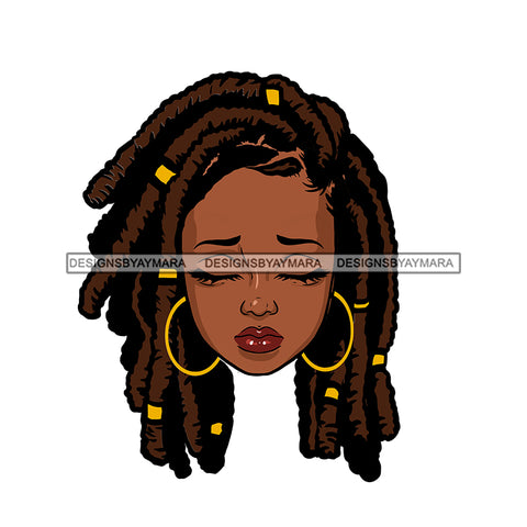 Black Woman Head Eyes Closed Locs   JPG  PNG Clipart Cricut Silhouette Cut Cutting