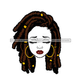 Transparent Black Woman Head Eyes Closed Locs   JPG  PNG Clipart Cricut Silhouette Cut Cutting