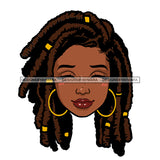 Black Woman Face Eyes Closed Locs JPG  PNG Clipart Cricut Silhouette Cut Cutting